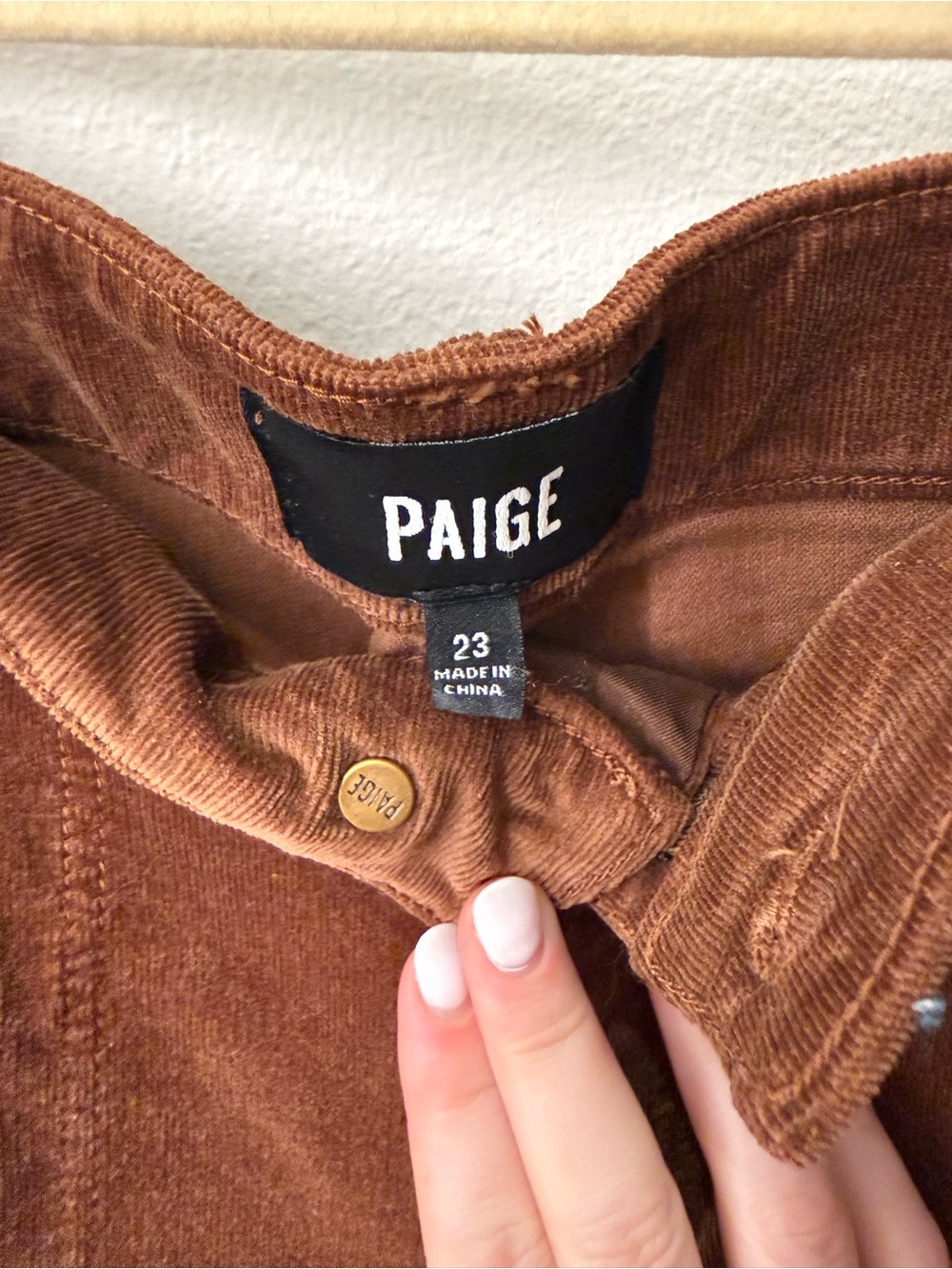 Paige Annessa High-Rise Wide-Leg Corduroy Jeans - Brown - Picture 7 of 8